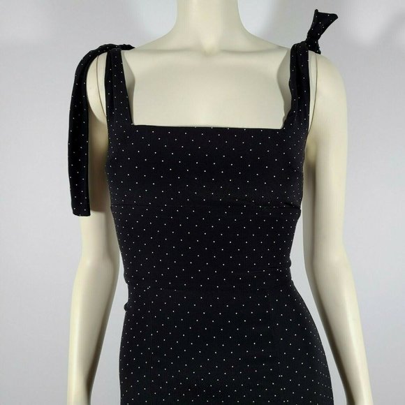 ALEXIS Black White Dot Pauldine Dress - Picture 3 of 5